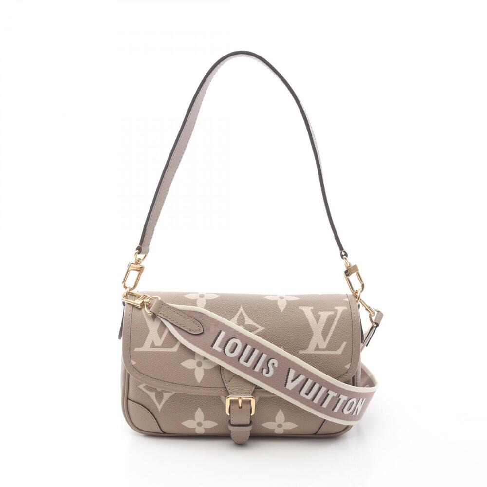 Louis Vuitton Diane Bicolor Empreinte Tourtrelle Cream Shoulder Bag Beige
